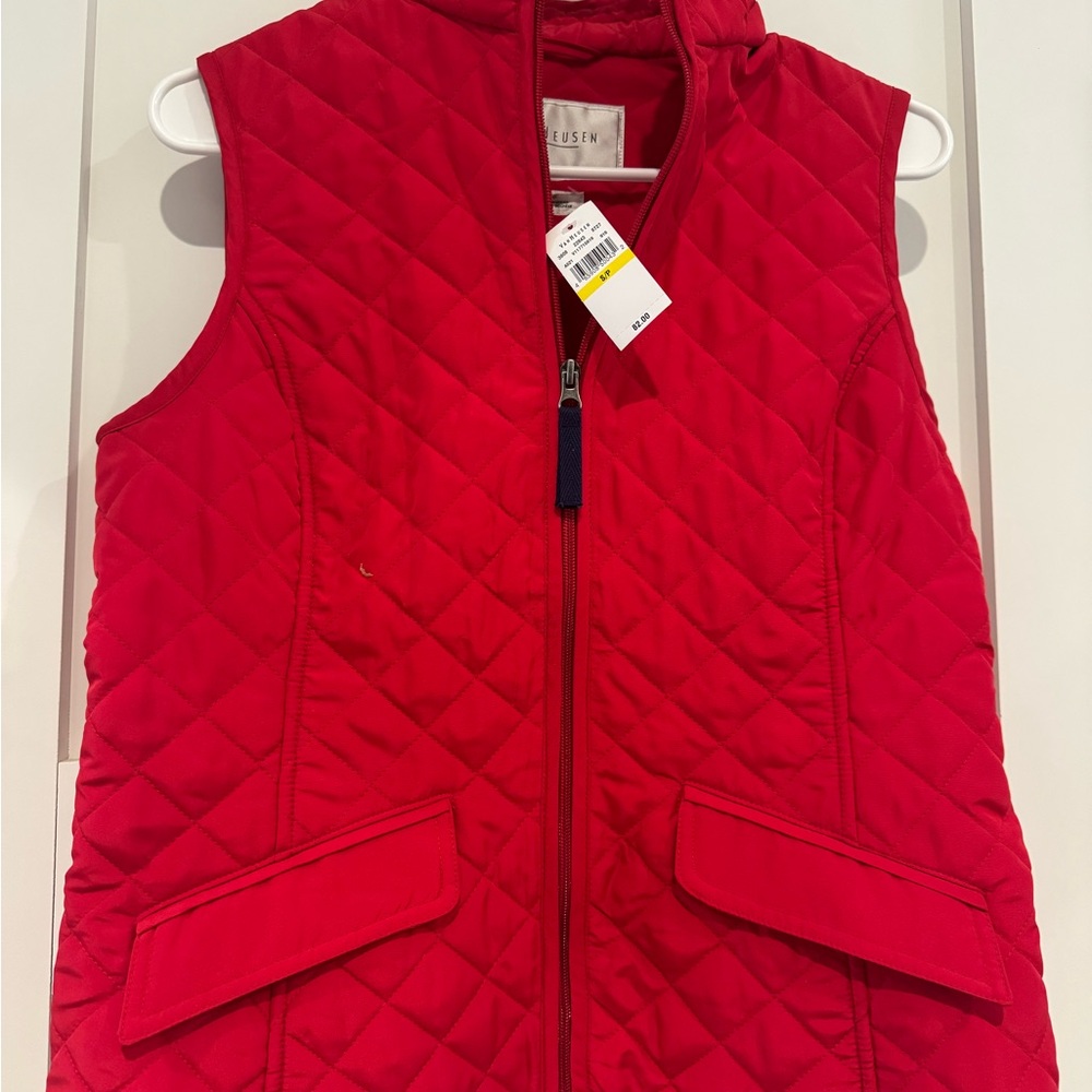 Van Heusen NWT Bold Red Quilted Vest Size S/P